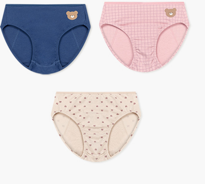 유니프랜드 미니베어 위생팬티 3종 세트