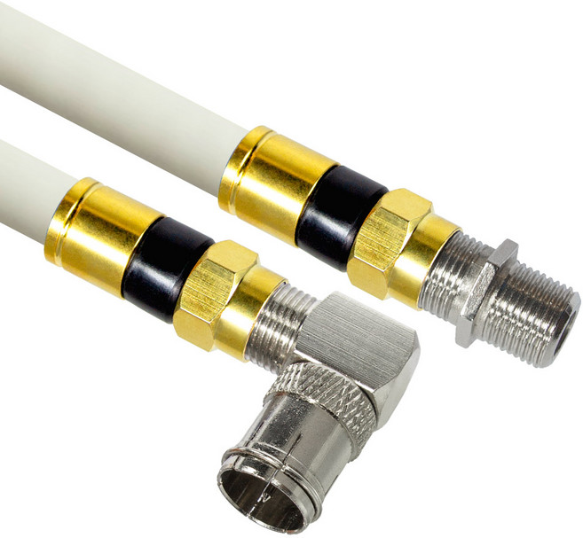 마하링크 국산 골드 고급형 RF 안테나 화이트 5C 꺾임 연장 동축 수제작 케이블 2M, MLZ-GRLAW020(2m), 1개