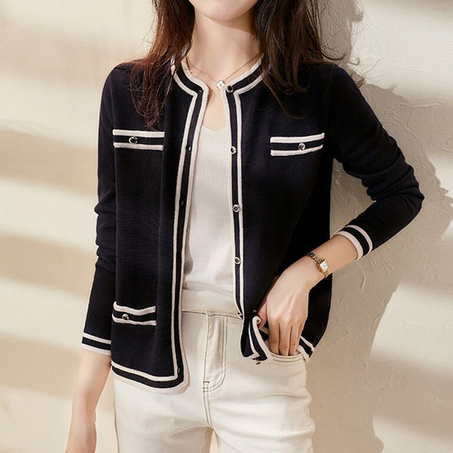 라라티나 여성용 누모 루즈핏 포켓 스타일 니트 긴팔 가디건