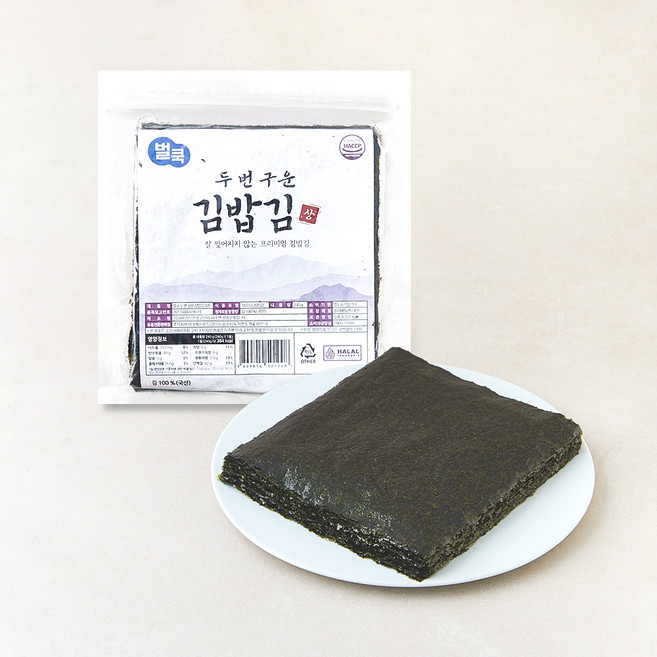 벌쿡 두 번 구운 김밥김 상, 2.4g, 1개, 100매입