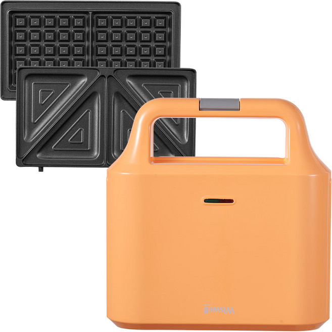 위즈웰 2구 샌드위치 크로플 와플메이커, WSW-6206