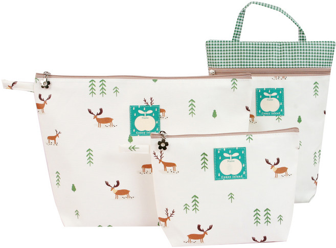 코니아일랜드 어린이집 방수 파우치 3종 세트, 무스엘크