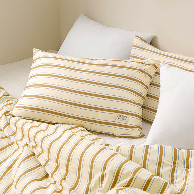 더자리 모던스트라이프 누빔 베개커버