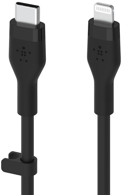 벨킨 플렉스 USB C-라이트닝 아이폰 고속 충전 케이블 CAA009bt1M, 1m, 블랙, 1개