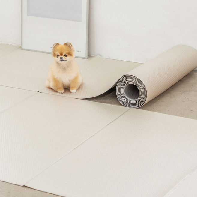디팡 펫플레이 미끄럼방지 폴딩매트, 시크크리미, 1개