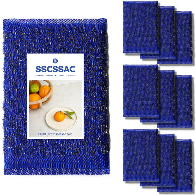 쓱싹 강력 다이아 울스텐 수세미 블루, 10개, 1개