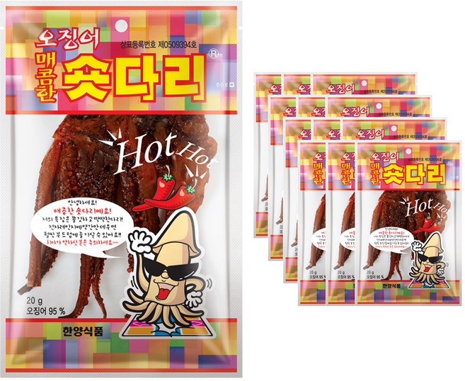한양식품 주식회사 매콤한 오징어숏다리, 20g, 12개