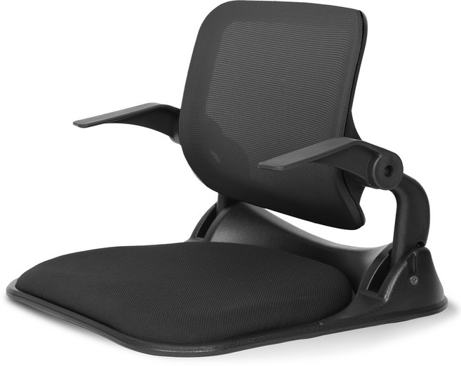 체어포커스 바른자세 등받이 좌식의자, 올블랙