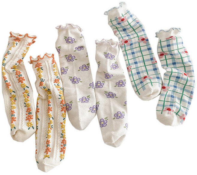 여아용 프릴 플라워 요술양말 3종 세트 1267