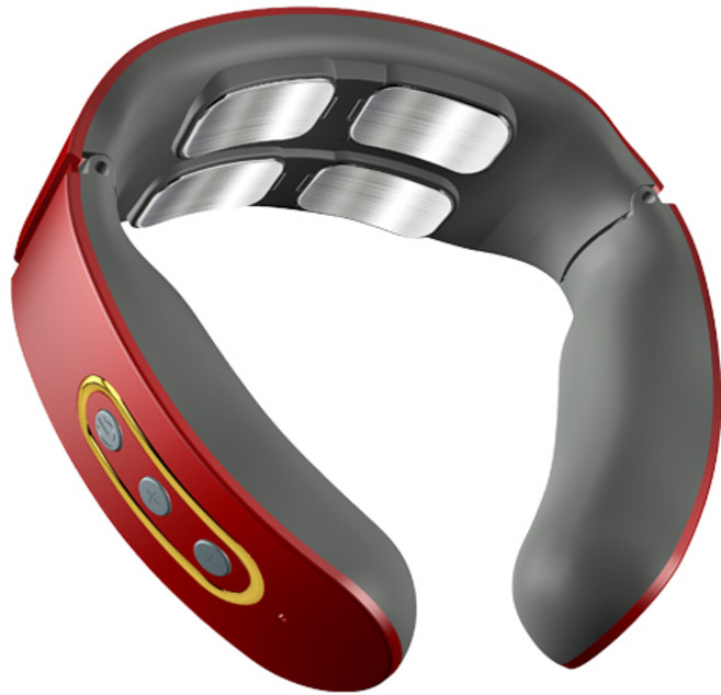 닥터엘비스 4헤드 저주파 목 마사지기, DARCUCM-001, RED