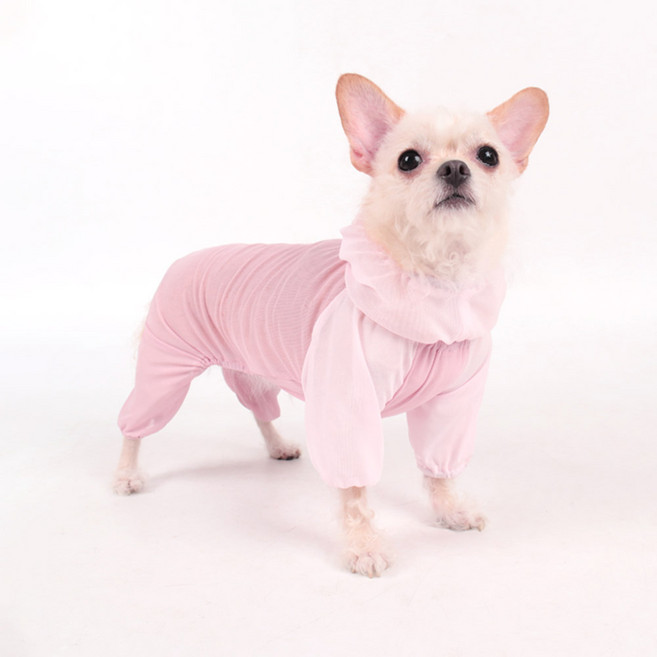 딩동펫 반려동물 투톤 메쉬 버그가드 올인원, 더스티핑크, 1개