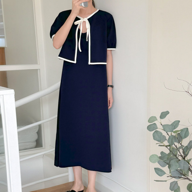 봉봉스토리 공감일기 원피스 임부복 반팔 가디건 세트