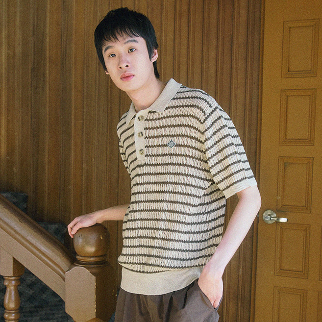 COMO NINOZ 夏季條紋Polo針織衫 WN246TDSWZ01