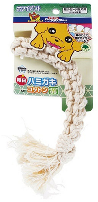DoggyMan 多格漫 犬用每日潔牙棉繩玩具, 棒型 白色, 1個