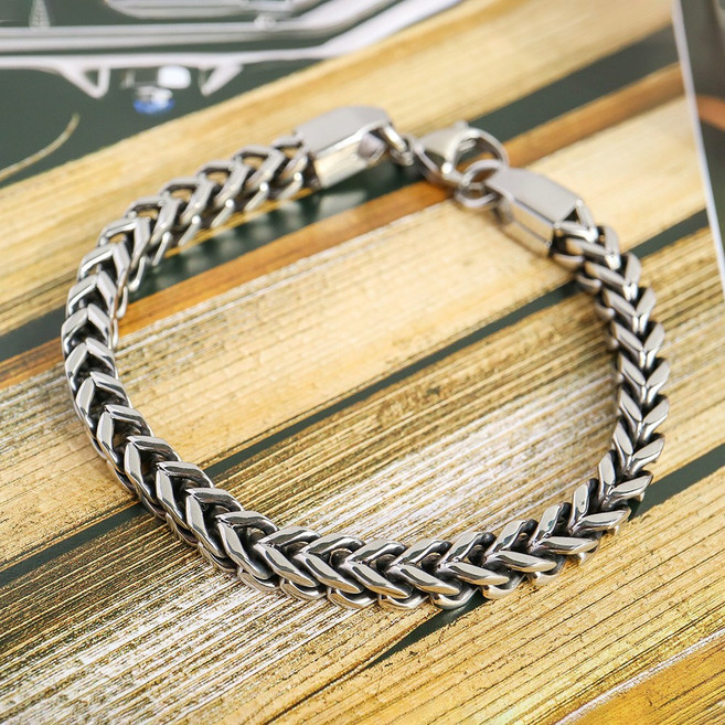 노이드비 남성용 써지컬스틸 레이어드 체인팔찌 스피카