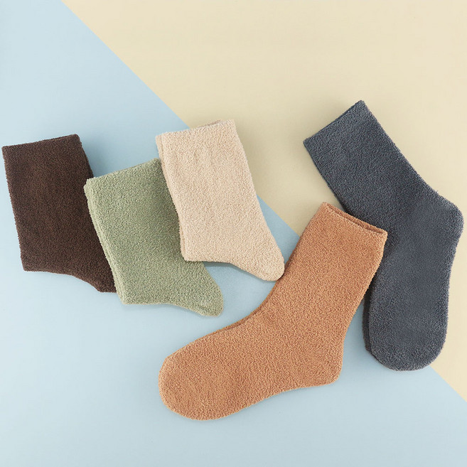 새실로 아동용 포근한 겨울 수면 긴목 양말 5켤레 세트