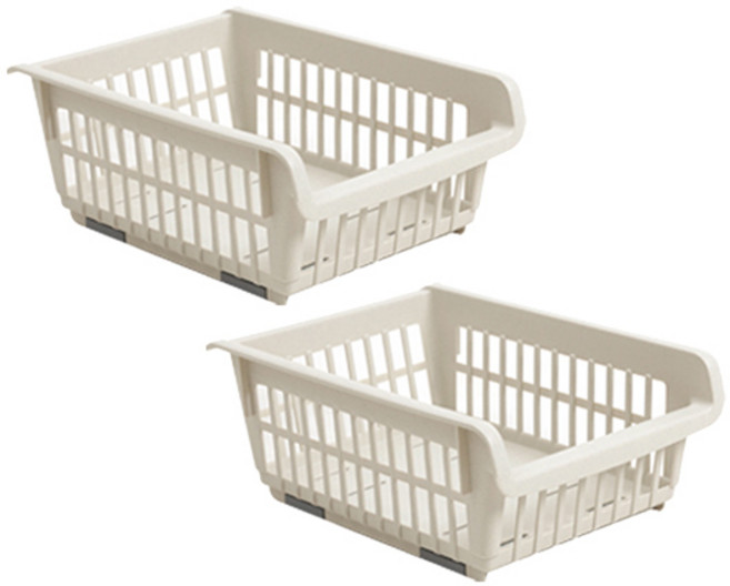 코지 스테커블 바스켓, 아이보리, 2개