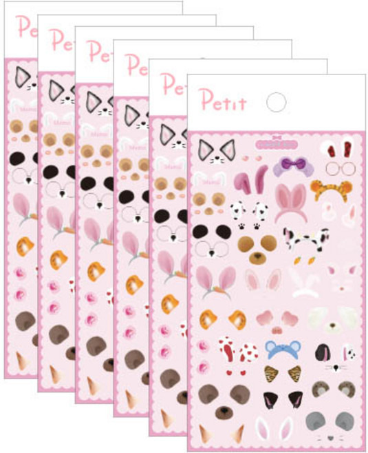Petit 拍立得裝飾系列 毛茸茸貼紙 PD884, MIX COLOR (混合色), 6個