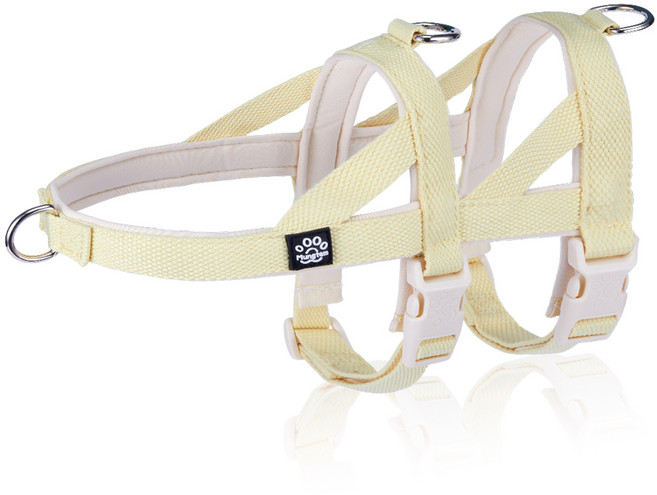 멍템 강아지 탈출방지 하네스, 파스텔 옐로, 1개