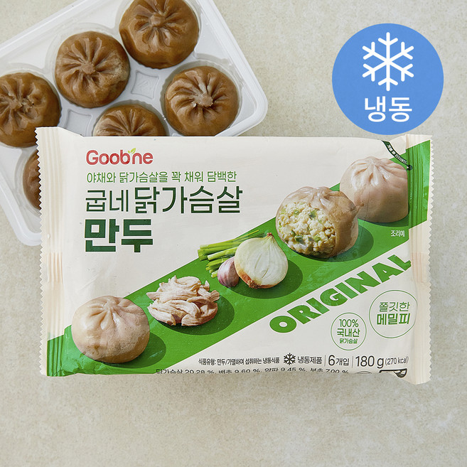 굽네 닭가슴살 만두 6개입 (냉동), 180g, 1개
