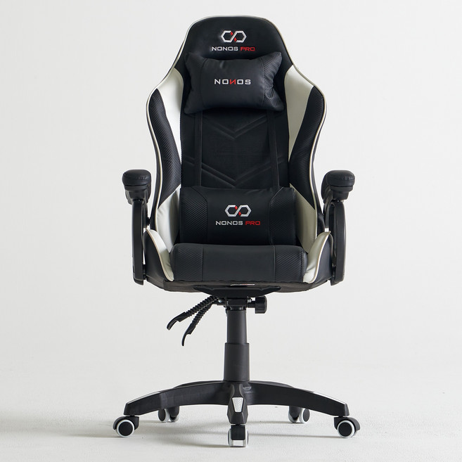 노노스 프로 게이밍 의자, 화이트 + 블랙