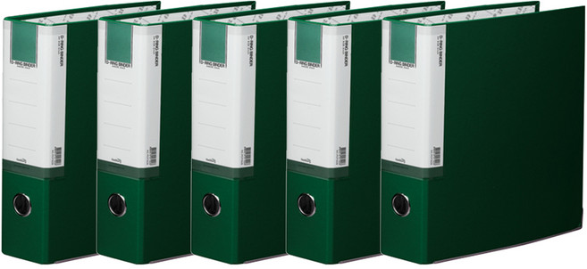 희망사무포인트 A4 합지 D링 7CM 바인더 3공 BR937, 녹색, 5개