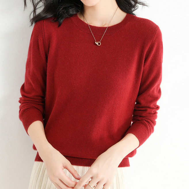 Raratina 女性Ette圓領基本款長袖針織毛衣