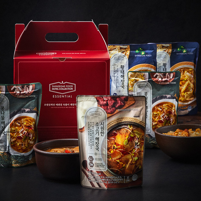 호텔컬렉션 에센셜 속풀이 콩나물해장국 450g x 2p + 황태해장국 450g x 2p + 소고기해장국 480g x 2p (냉장), 2.76kg, 1세트
