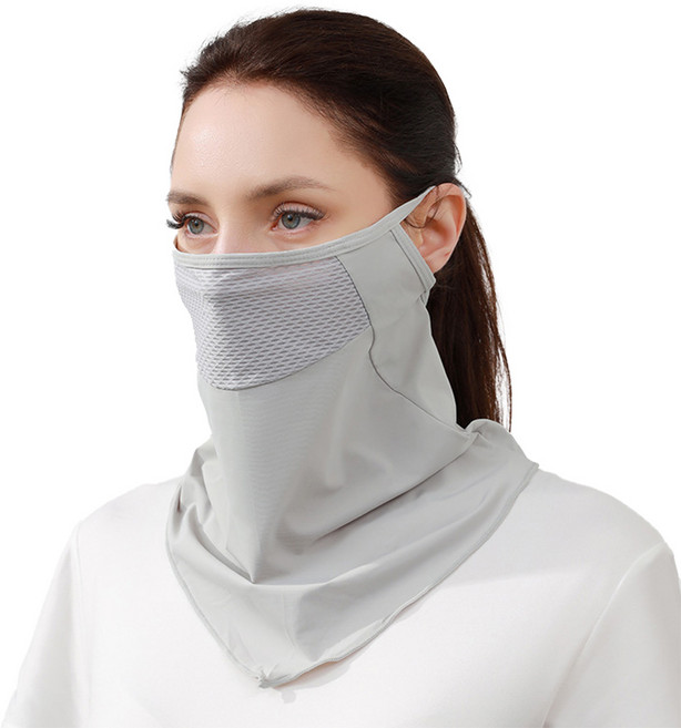 리예 시원한 자외선 차단 쿨 페이스 커버 마스크, 라이트그레이, 1개