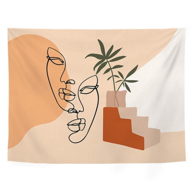 스타 웜톤 무드 드로잉 패브릭 포스터, type 06