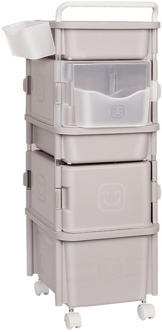 리빙스마일 포켓도어 기저귀정리함 혼합 3단, 크리스탈 베이지, 1개
