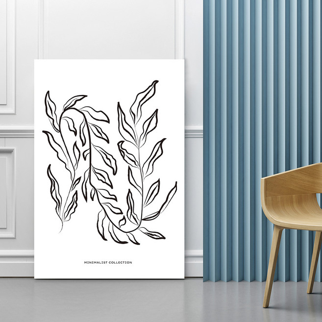 마니앤솔 높이조절 액자테이블 대, 보헤미안 아트잎