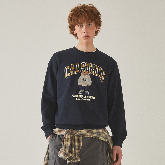 WHO.A.U 男款 Steve 貼片大學T WHMWF2222U