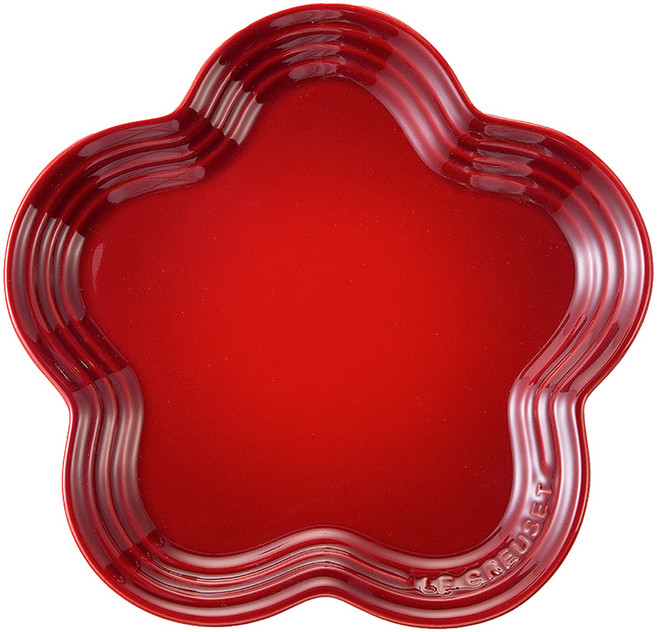 LE CREUSET 瓷器花型盤, 紅色, 1個
