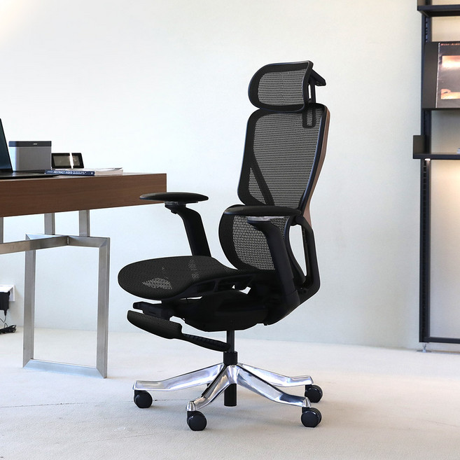 린백 컴퓨터 사무실 메쉬 회전 의자 LB255H, 블랙