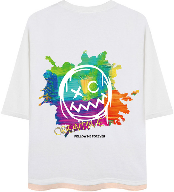 몬스앤빌 워터컬러스마일 7부반팔티 VRV_0067