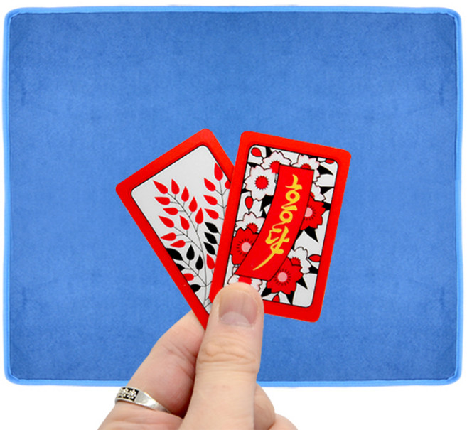 서하의집 금두꺼비 화투패 + 인조세무 화투 놀이매트 세트, 레드 + 블루, 1개