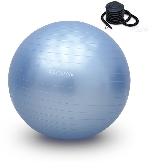 Egojin 瑜珈球 + 腳踩打氣筒, 藍色, 薰衣草色