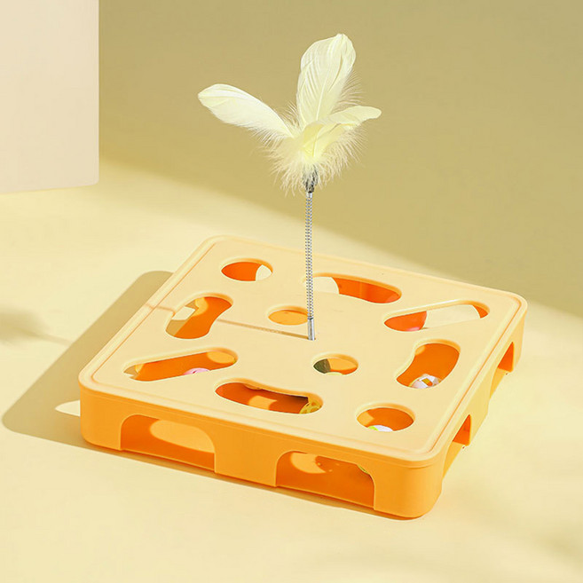 데이소이 고양이 퍼즐 사냥 볼 장난감 ONE SIZE, 01 옐로우, 1개