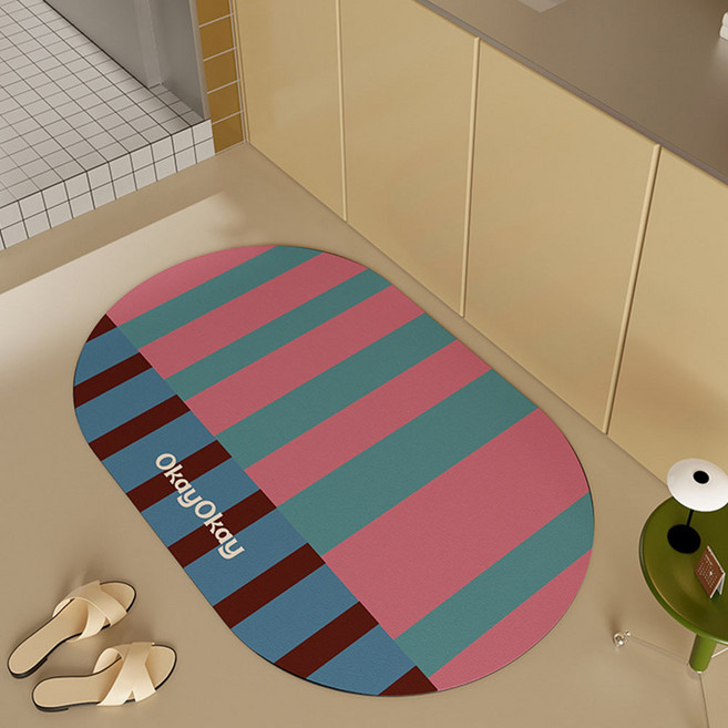 하이어데코 북유럽 규조토 흡수 발매트 3.5mm, 레트로 C