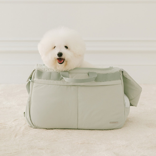 펫츠랜드 반려동물 멜로우 슬링백 + 이너쿠션 세트, 민트브리즈, 1세트