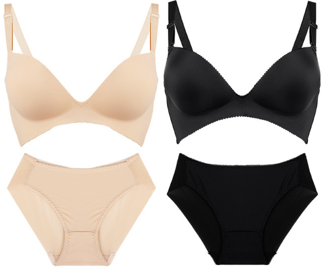 볼리쉬 3.5cm 왕뽕 노와이어 브라 + 팬티 4종 세트