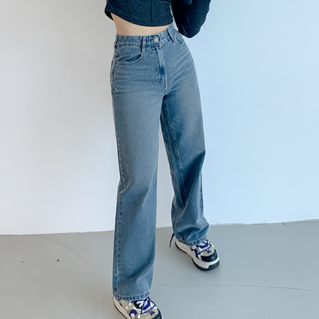 여성용 메이드제이 넌스 일자 데님 팬츠 PT0016