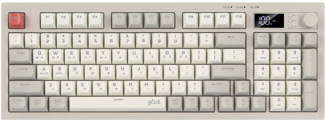 지클릭커 오피스프로 사일런스 M RGB 풀윤활 무소음 RC1 94키 무선 블루투스 LCD 키보드, Retro Cappuccino, WK50, 제조사축