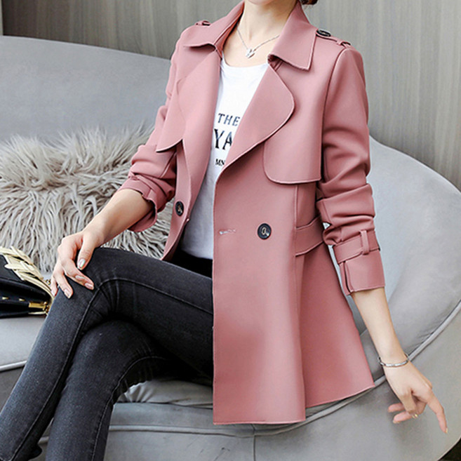 시크힐즈 아델린 소매 스트랩 더블 버튼 숏 코트 12259