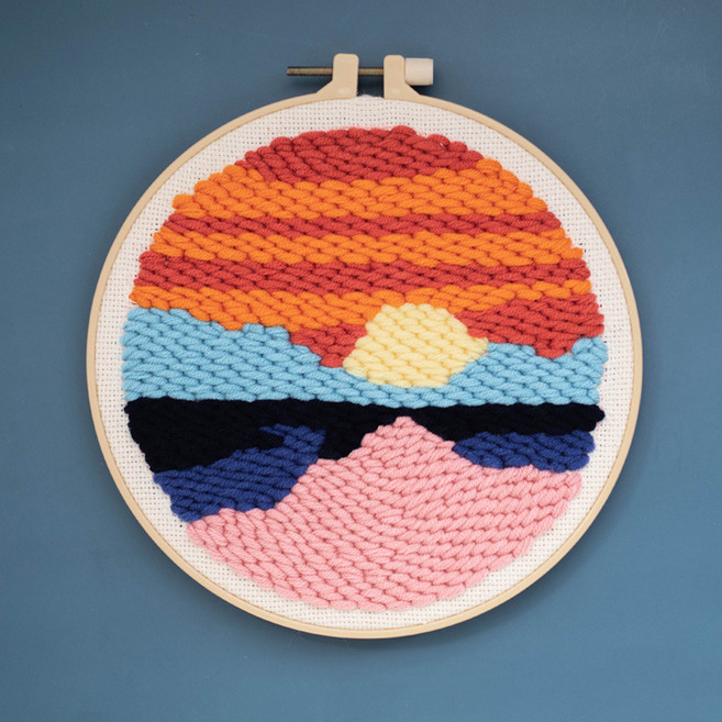 戳戳繡刺繡材料包套組, 1套, 美麗日落