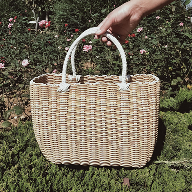 올하이 플라스틱 피크닉 바구니, 02 베이지, 1개