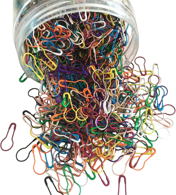 코오미 메탈 전구모양 스티치마커 안전 옷핀 1000p + 투명 보관용기 세트 5W0928, 1개, 혼합색상