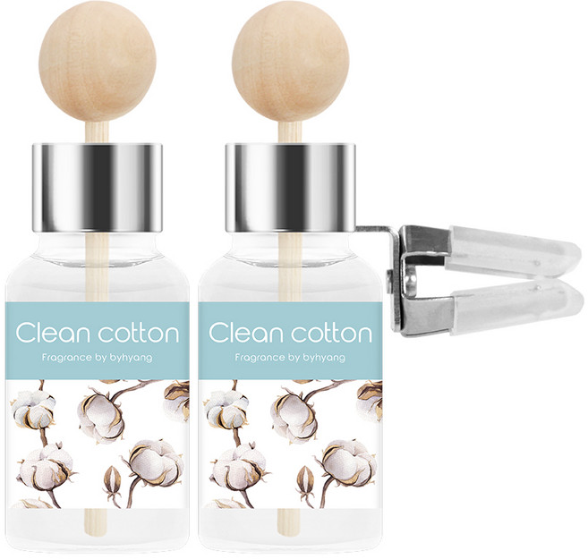 오도르 클립형 차량용 디퓨저 17ml 본품, 클린코튼, 2개