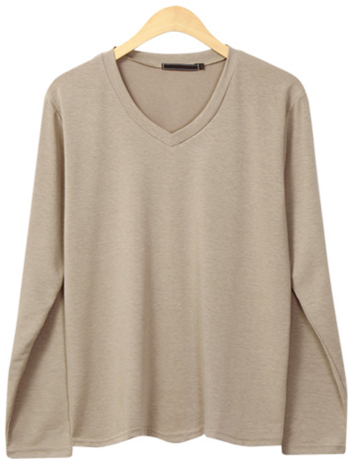 레이먼 남성용 제퍼드 데일리 브이넥 긴팔 티셔츠